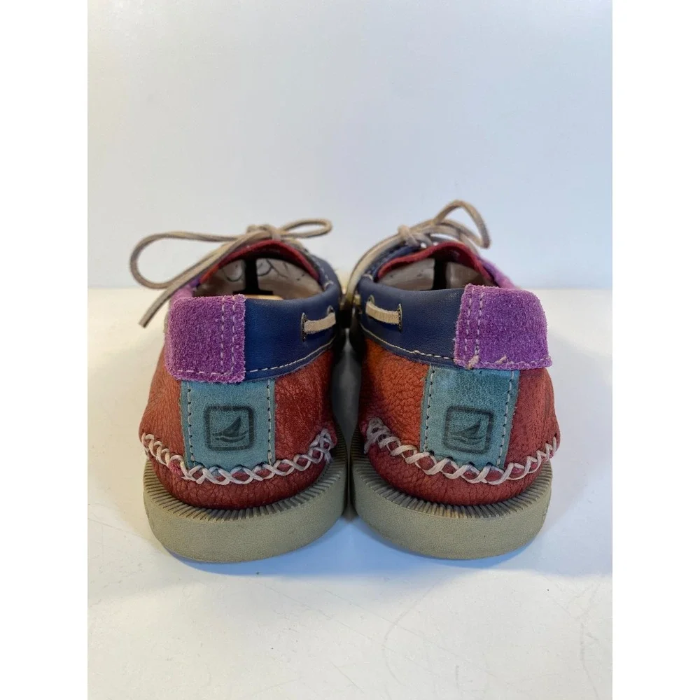 Sperry Top-Sider leather boat shoes Men's 8 Non-Marking Red, Purple, Blue